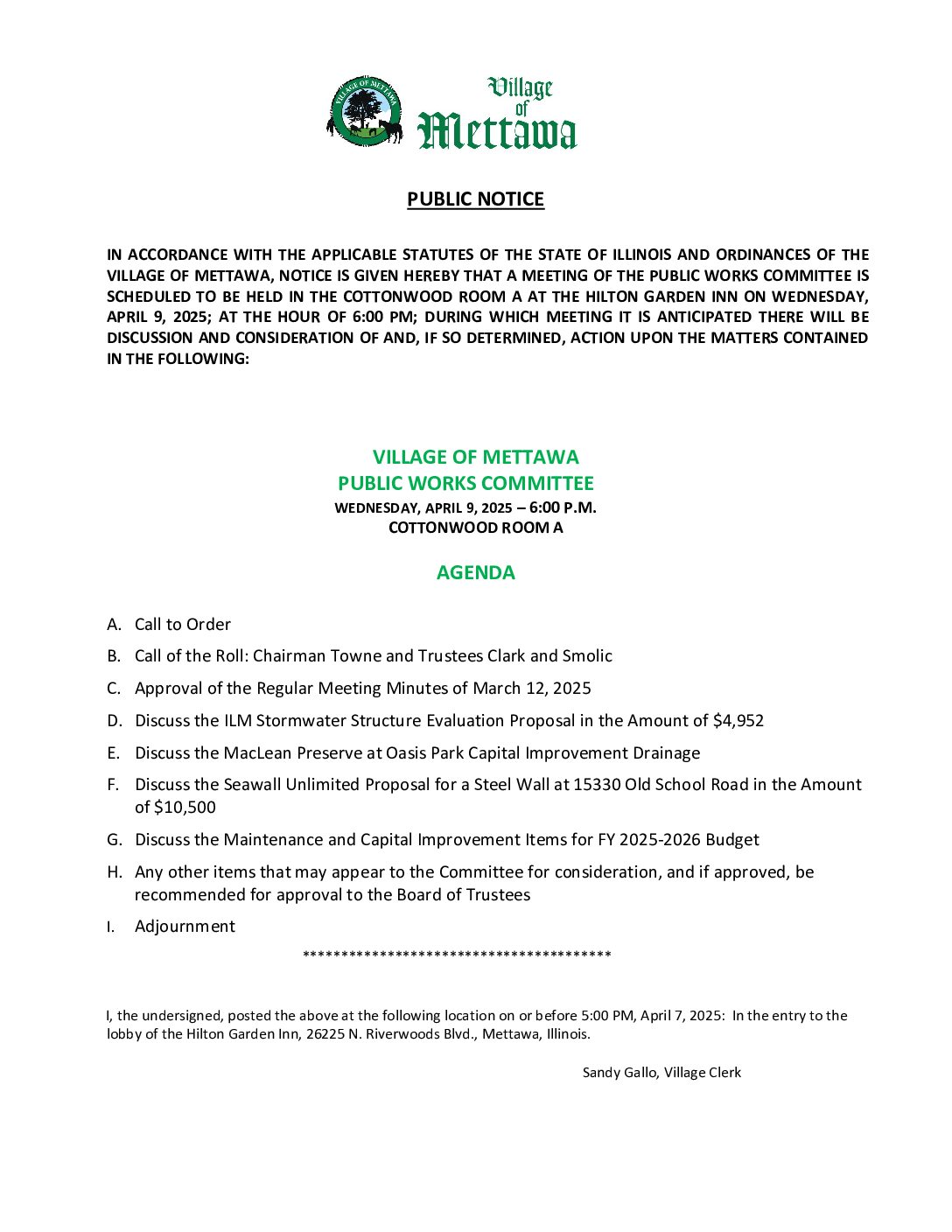 Read more about the article 2025-04-09 Public Works Committee Agenda