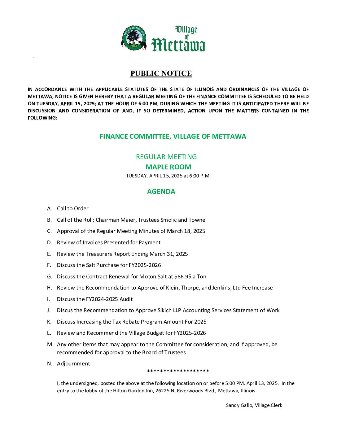 Read more about the article 2025-04-15 Finance Committee Meeting