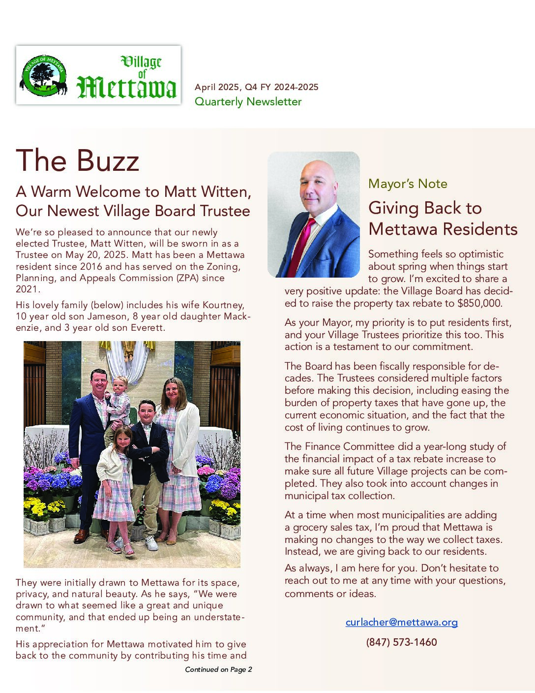 Read more about the article 2024-2025 Q4 Village Newsletter