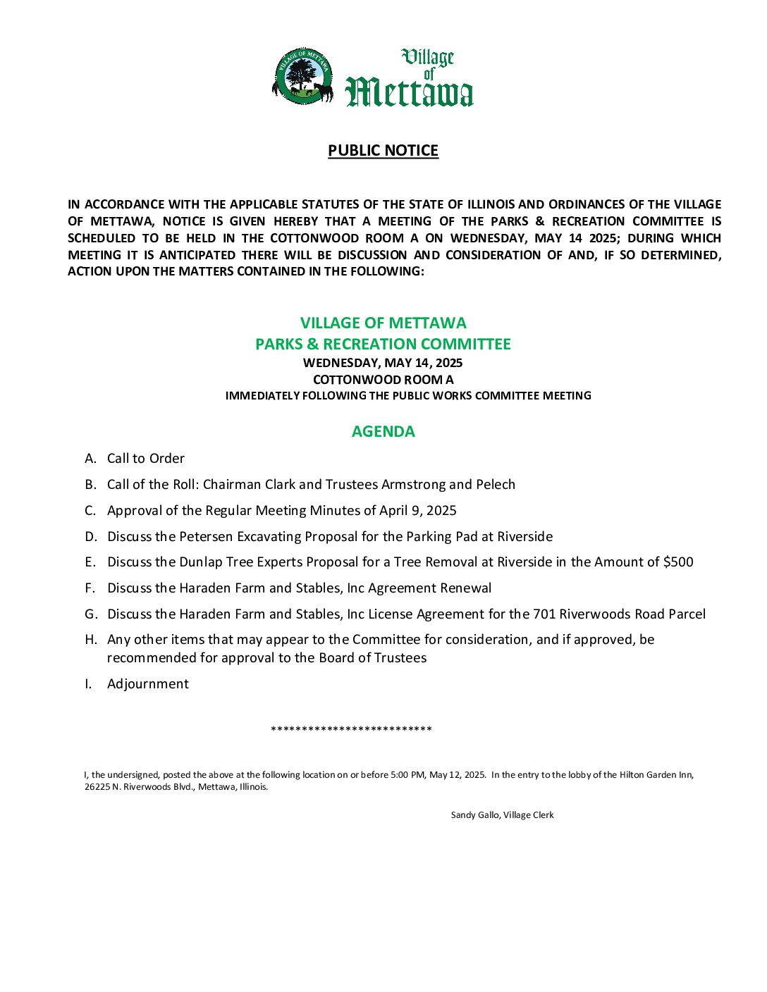 Read more about the article 2025-05-14 Parks & Recreation Committee Agenda
