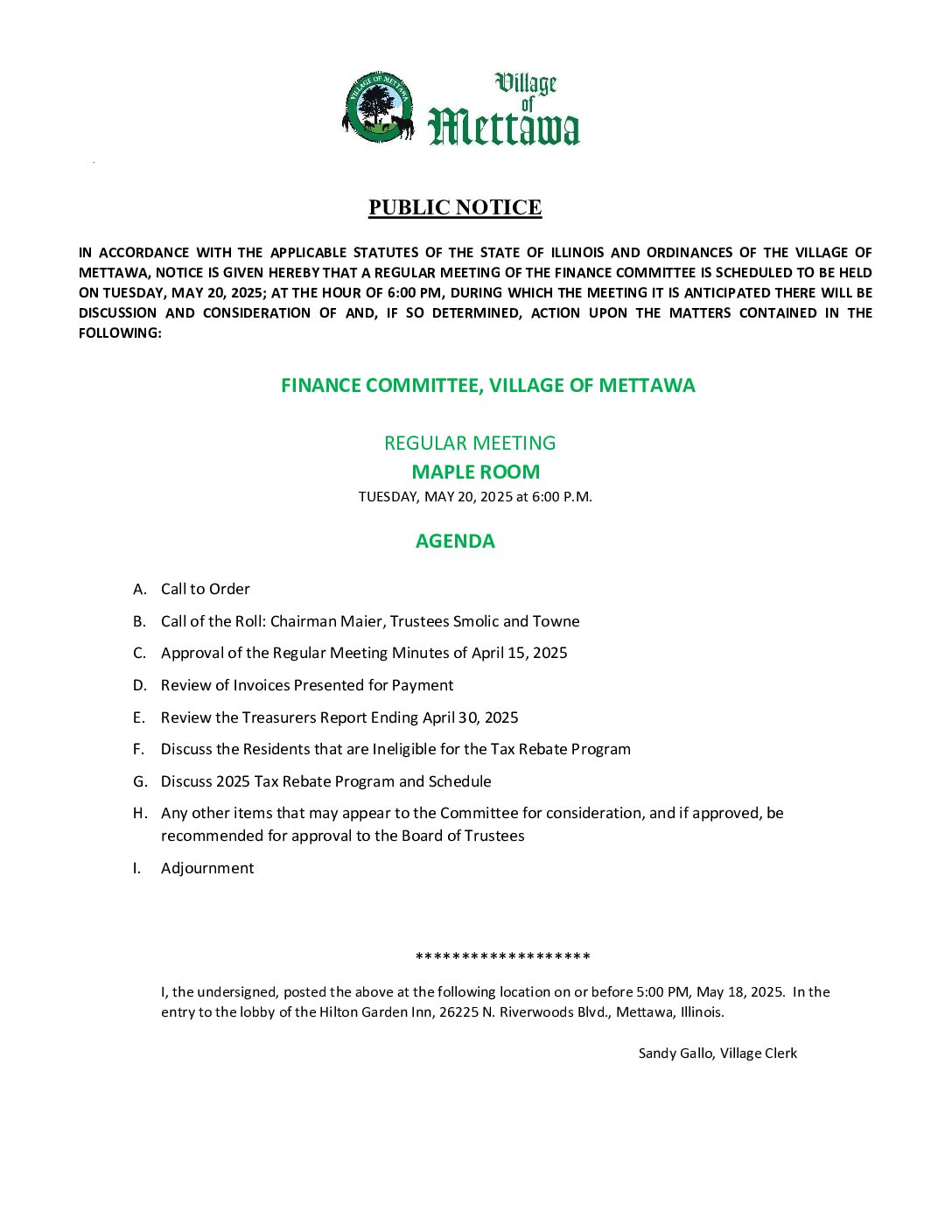 Read more about the article 2025-05-20 Finance Committee Agenda