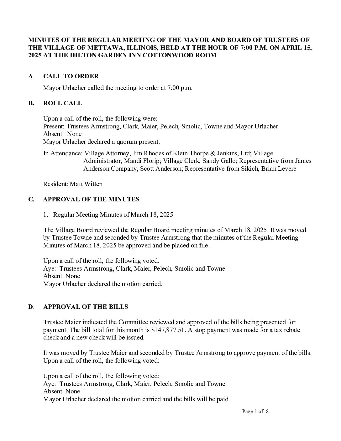 Read more about the article 2025-04-15 Regular Board Meeting Minutes