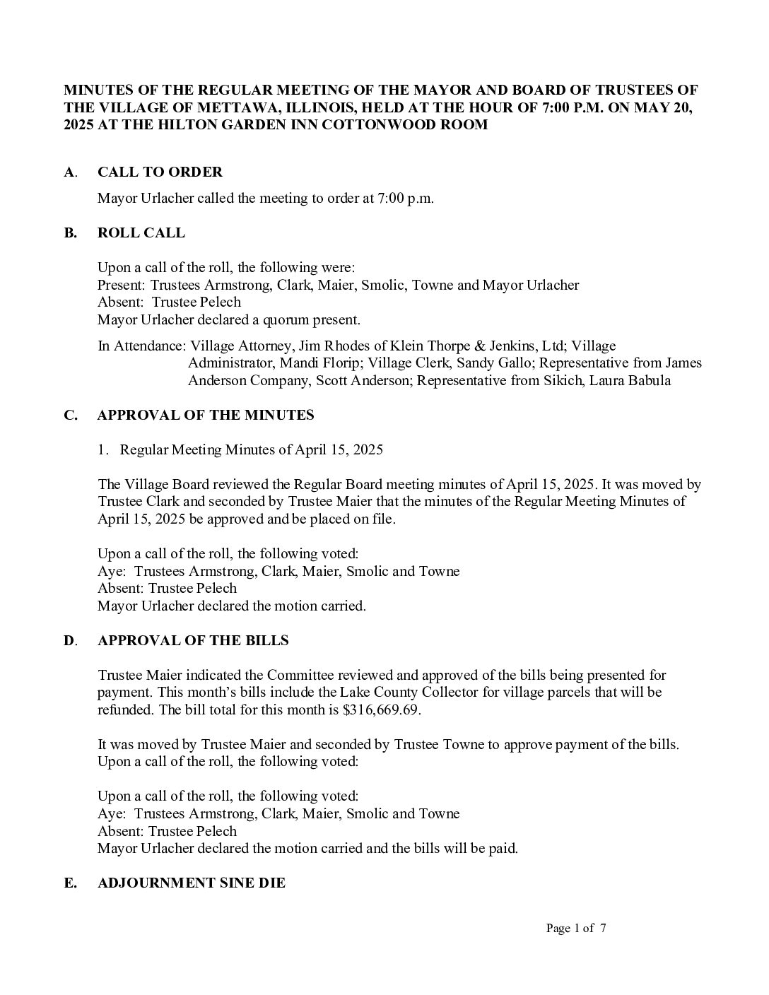Read more about the article 2025-05-20 Regular Board Meeting Minutes
