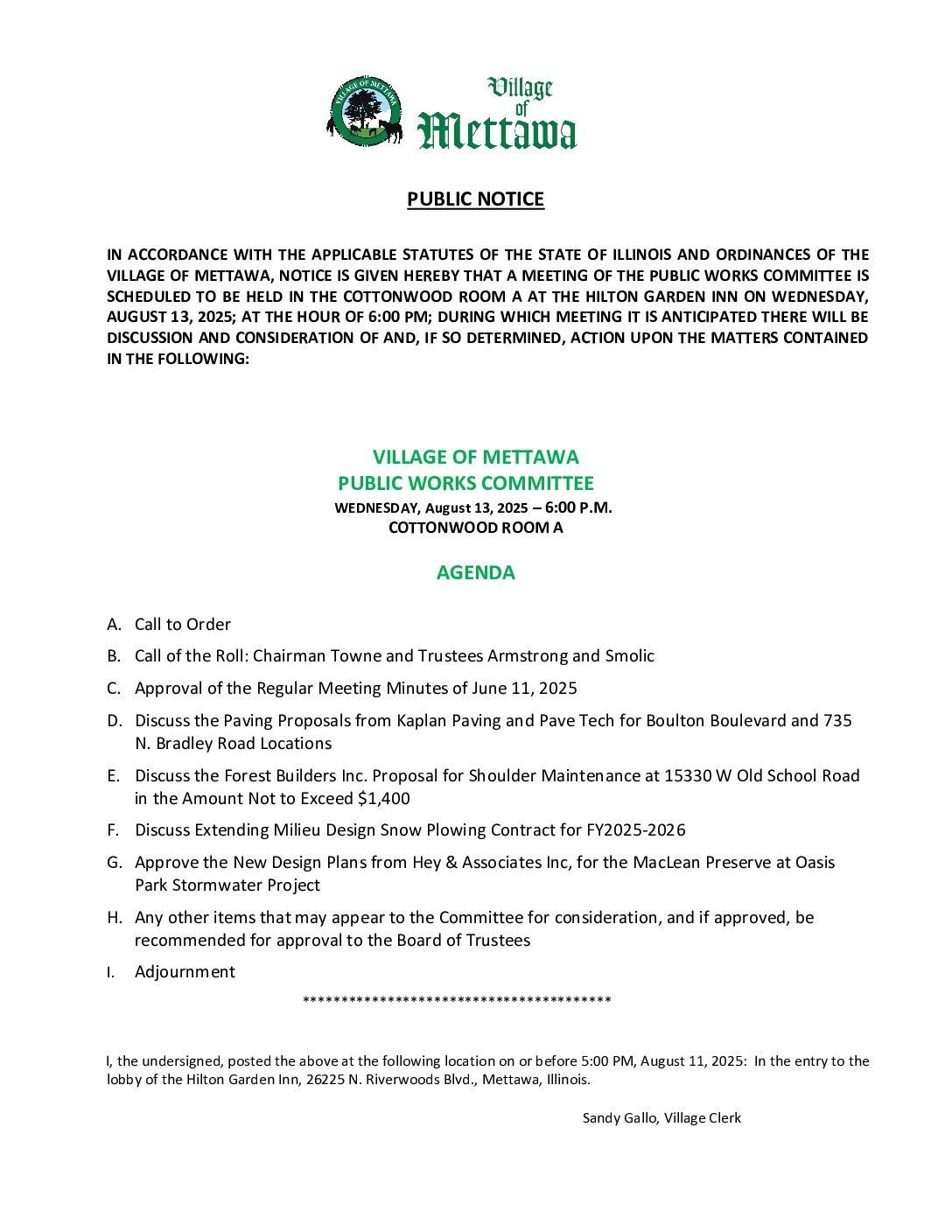 Read more about the article 2025-08-13 Public Works Committee Agenda