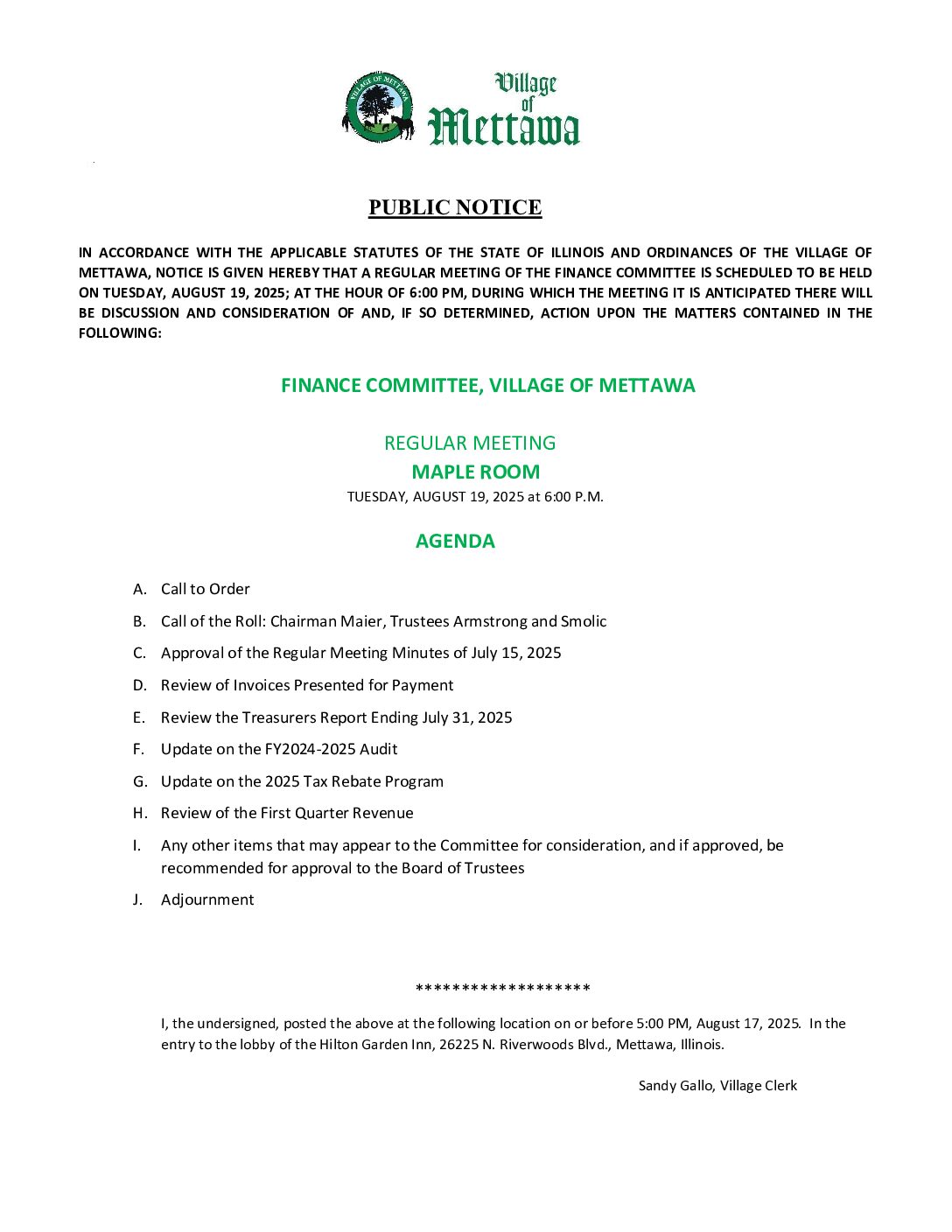 Read more about the article 2025-08-19 Finance Committee Agenda