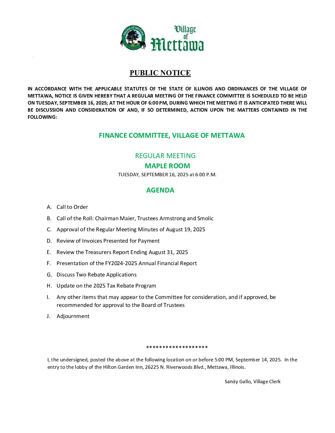 Read more about the article 2025-09-16 Finance Committee Agenda