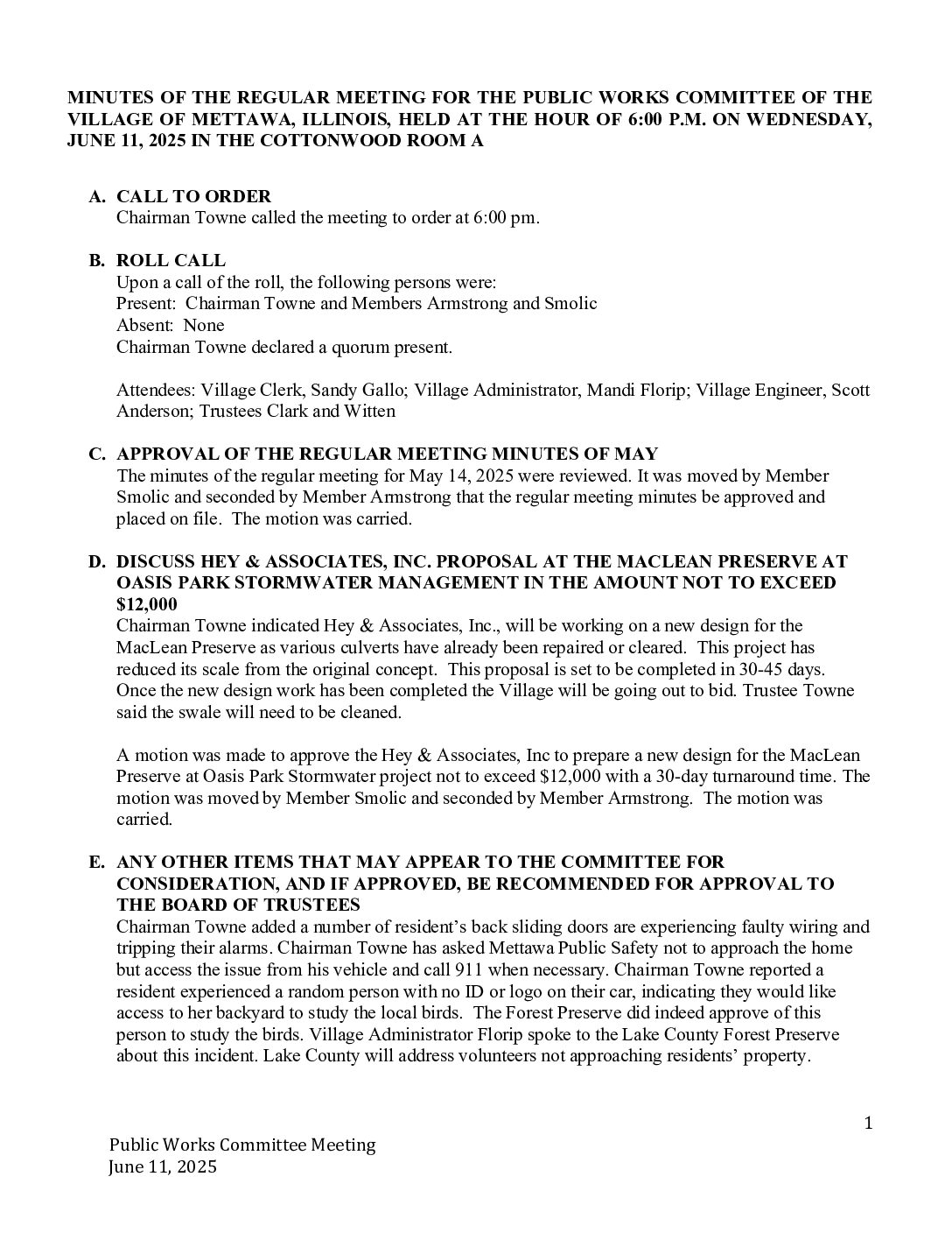 Read more about the article 2025-06-11 Public Works Committee Minutes