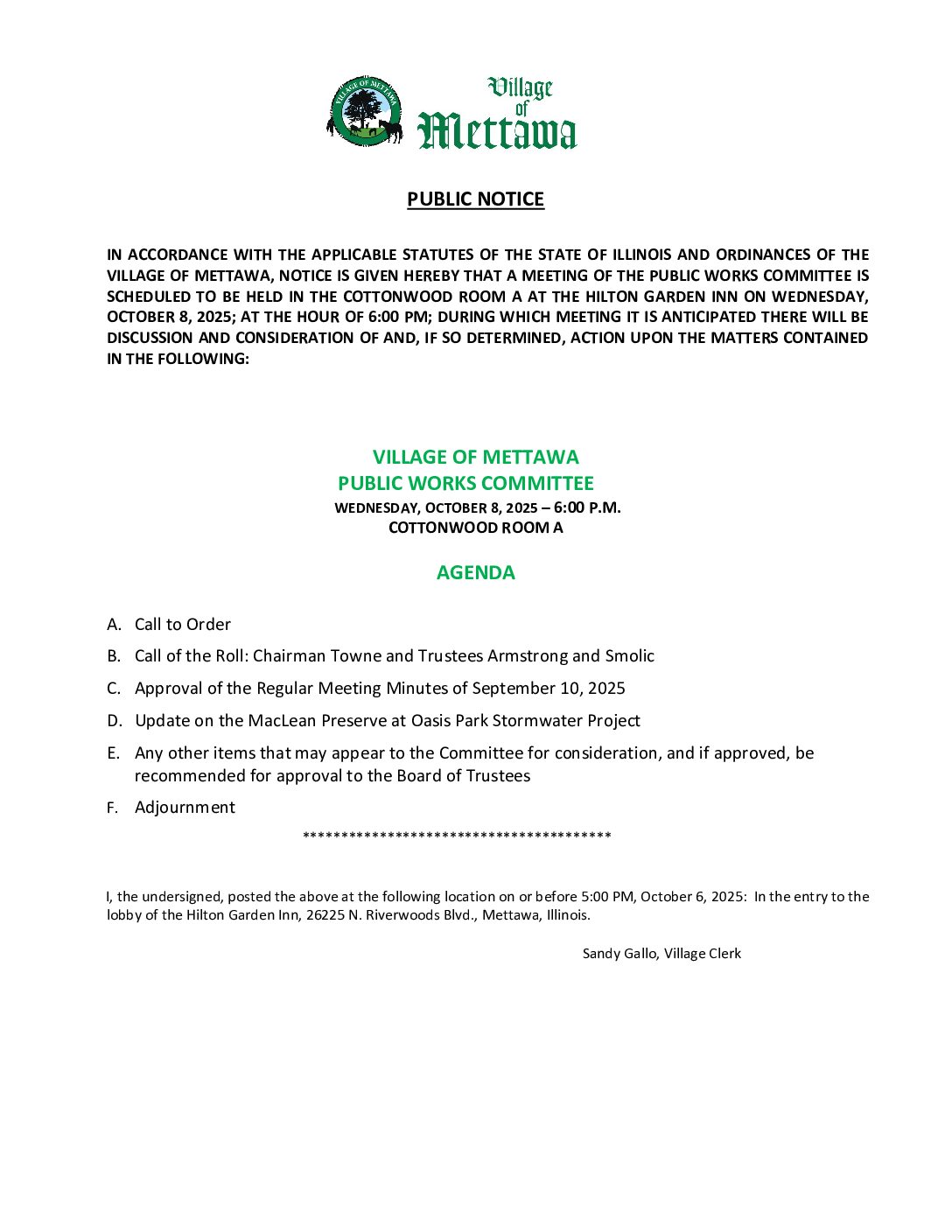 Read more about the article 2025-10-08 Public Works Committee Agenda