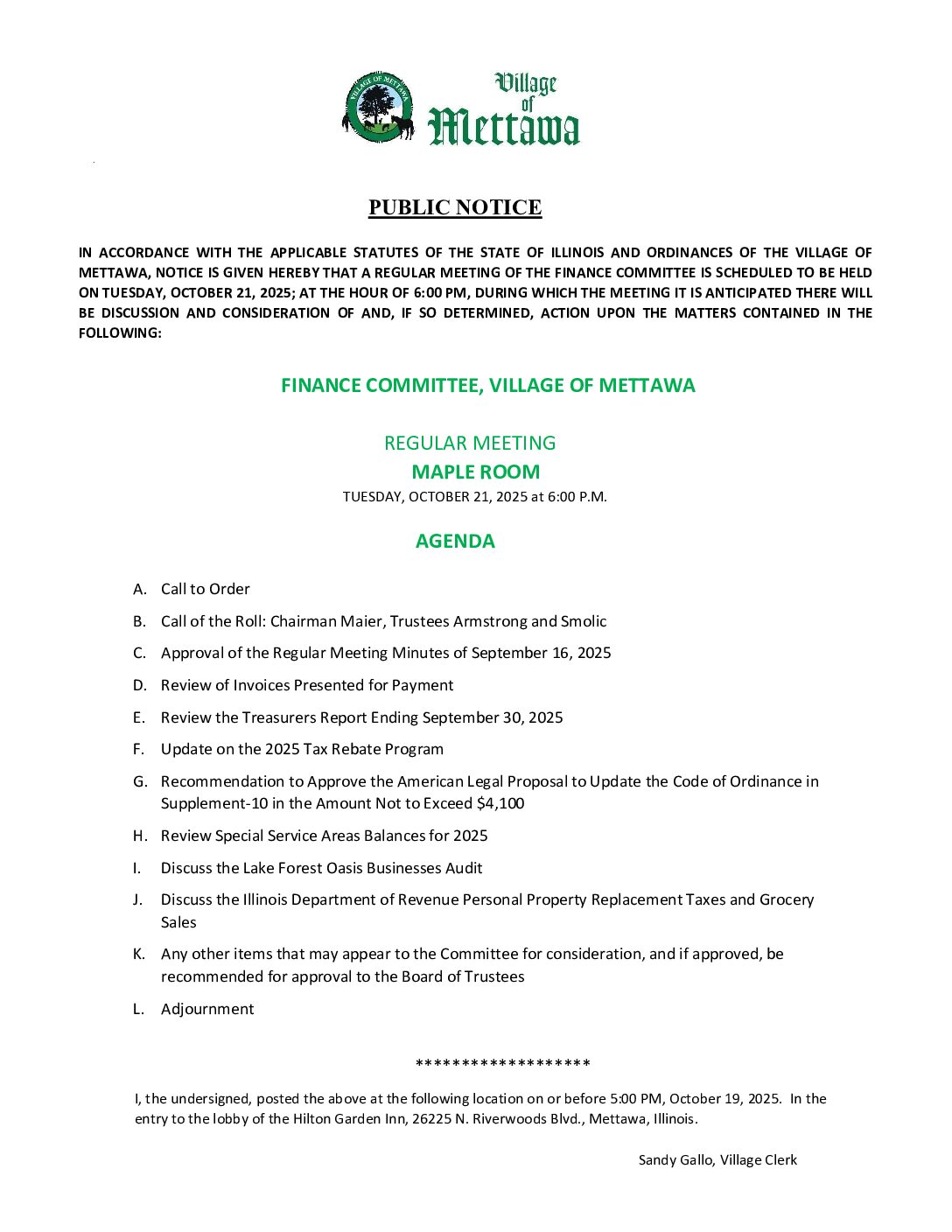 Read more about the article 2025-10-21 Finance Committee Agenda