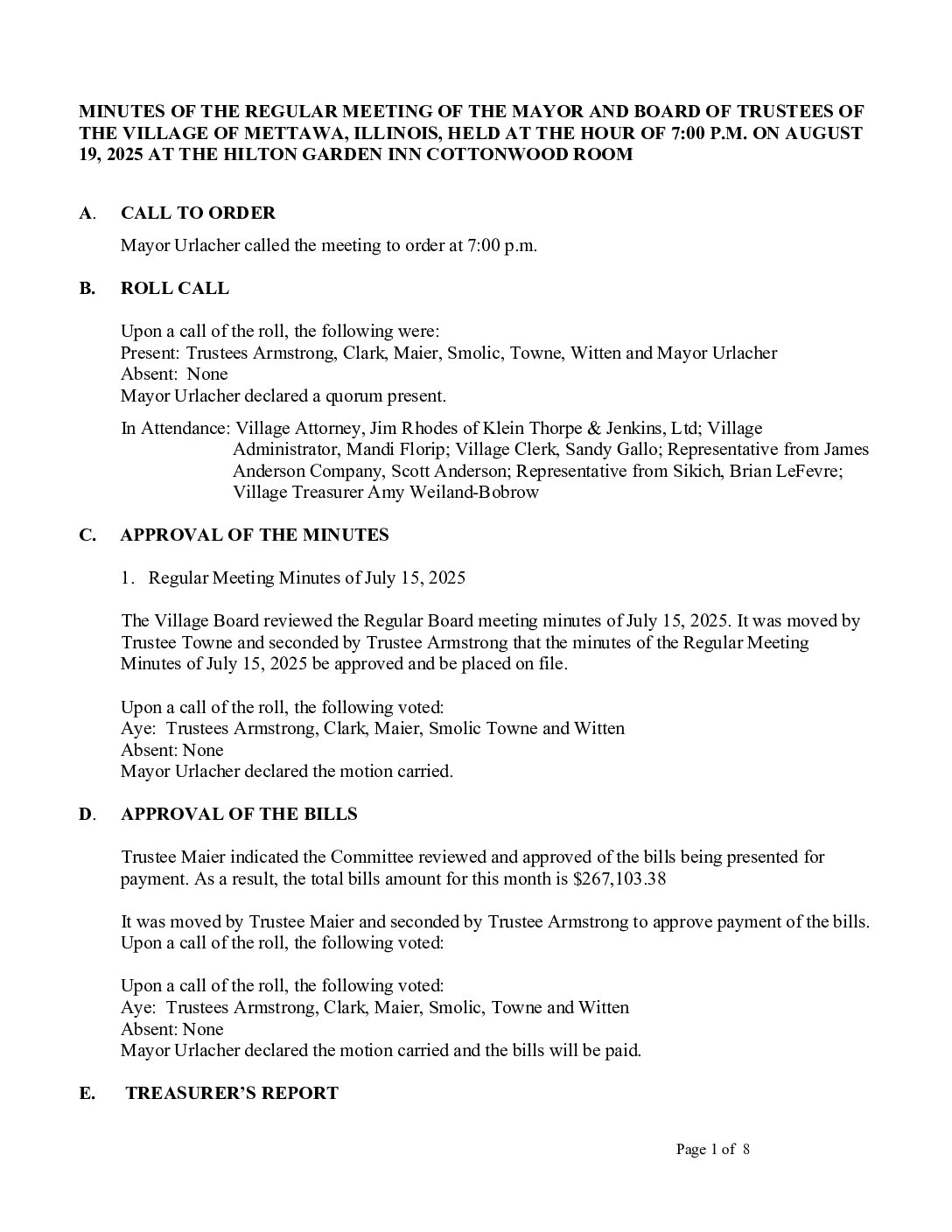 Read more about the article 2025-08-19 Regular Board Meeting Minutes