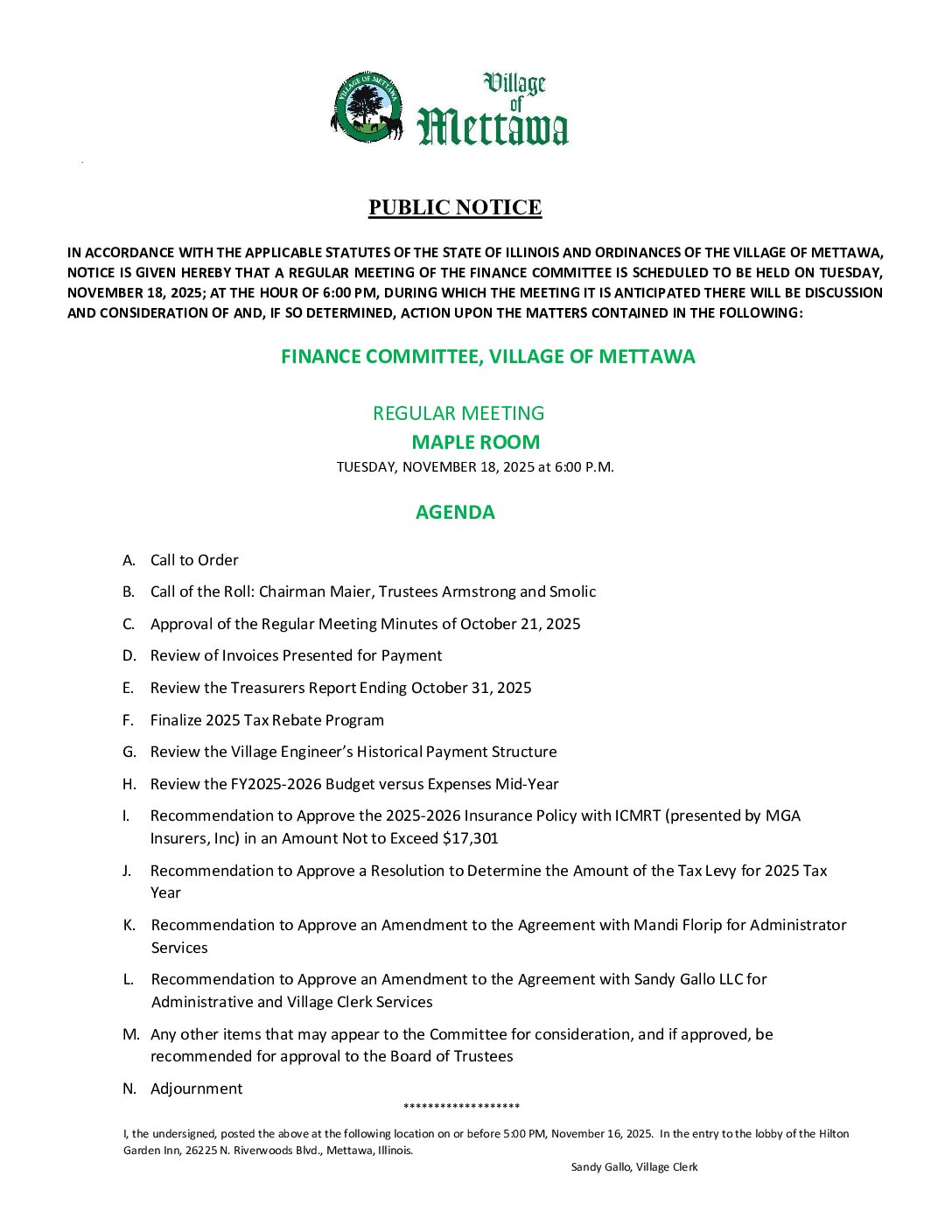 Read more about the article 2025-11-18 Finance Committee Agenda
