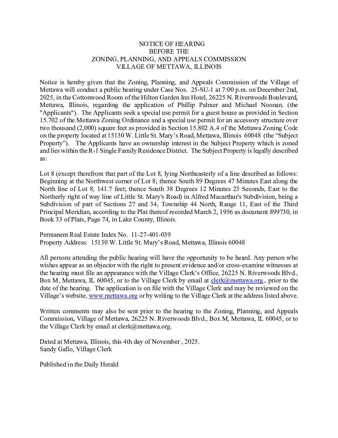 Read more about the article 2025-12-02 Public Hearing Notice