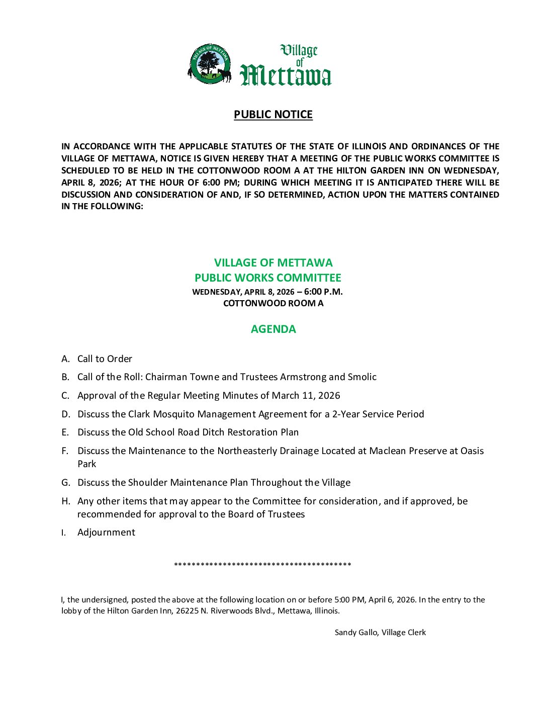 Read more about the article 2026-04-08 Public Works Committee Agenda
