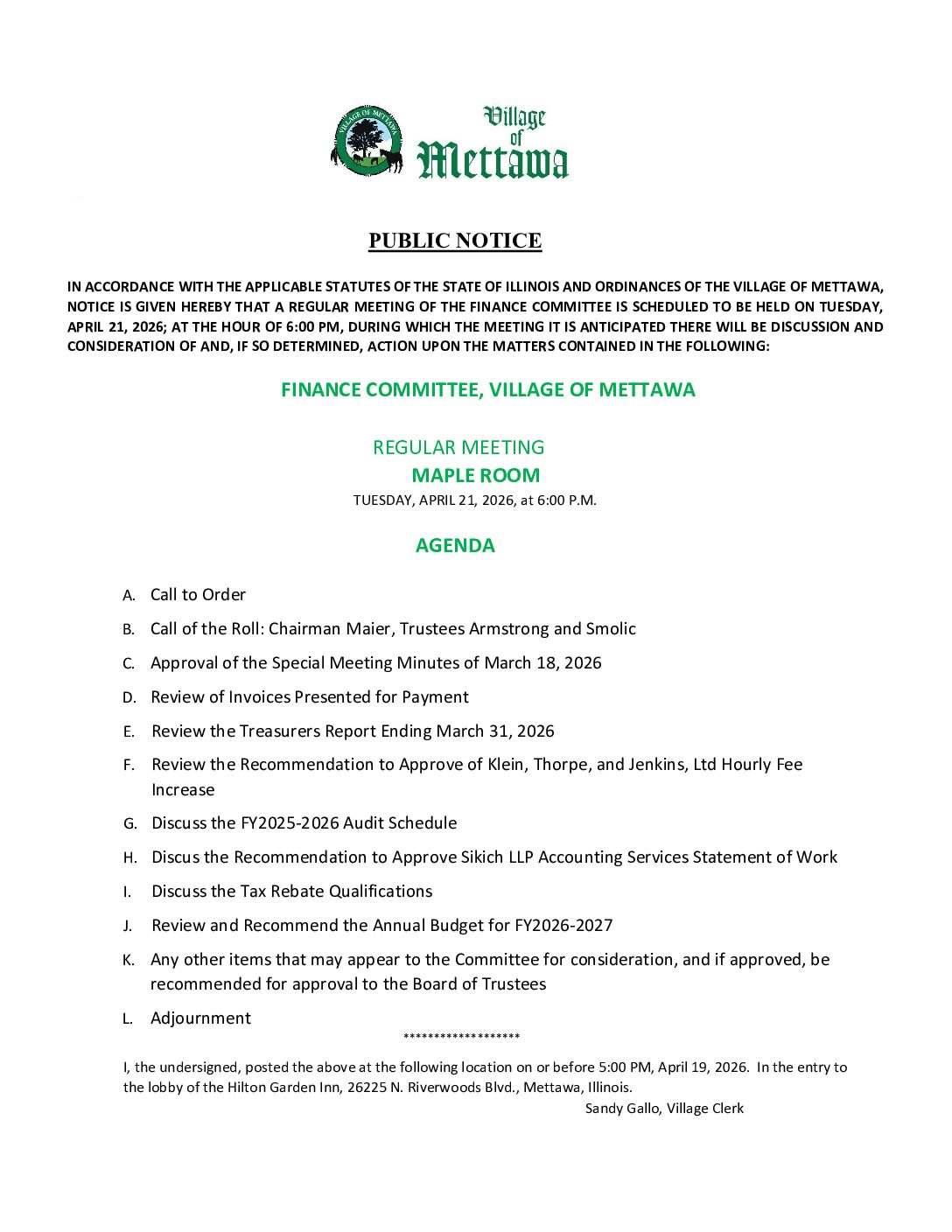 Read more about the article 2026-04-21 Finance Committee Agenda