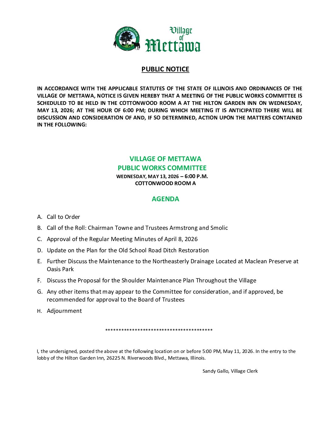 Read more about the article 2026-05-13 Public Works Committee Agenda
