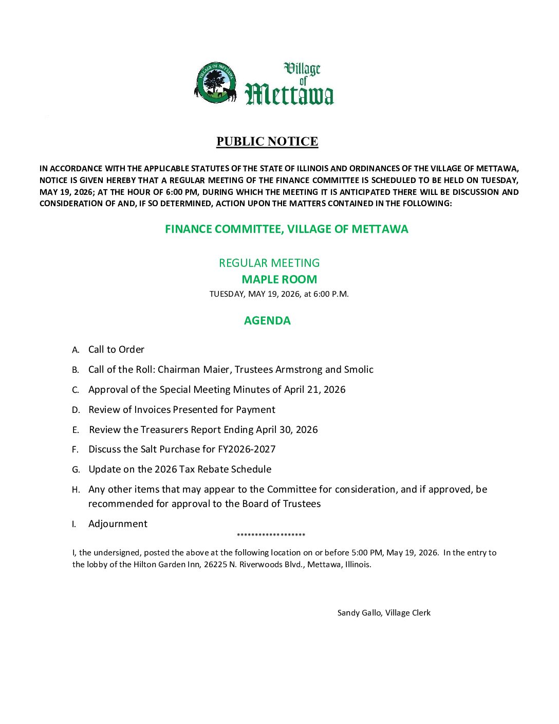 Read more about the article 2026-05-19 Finance Committee Agenda