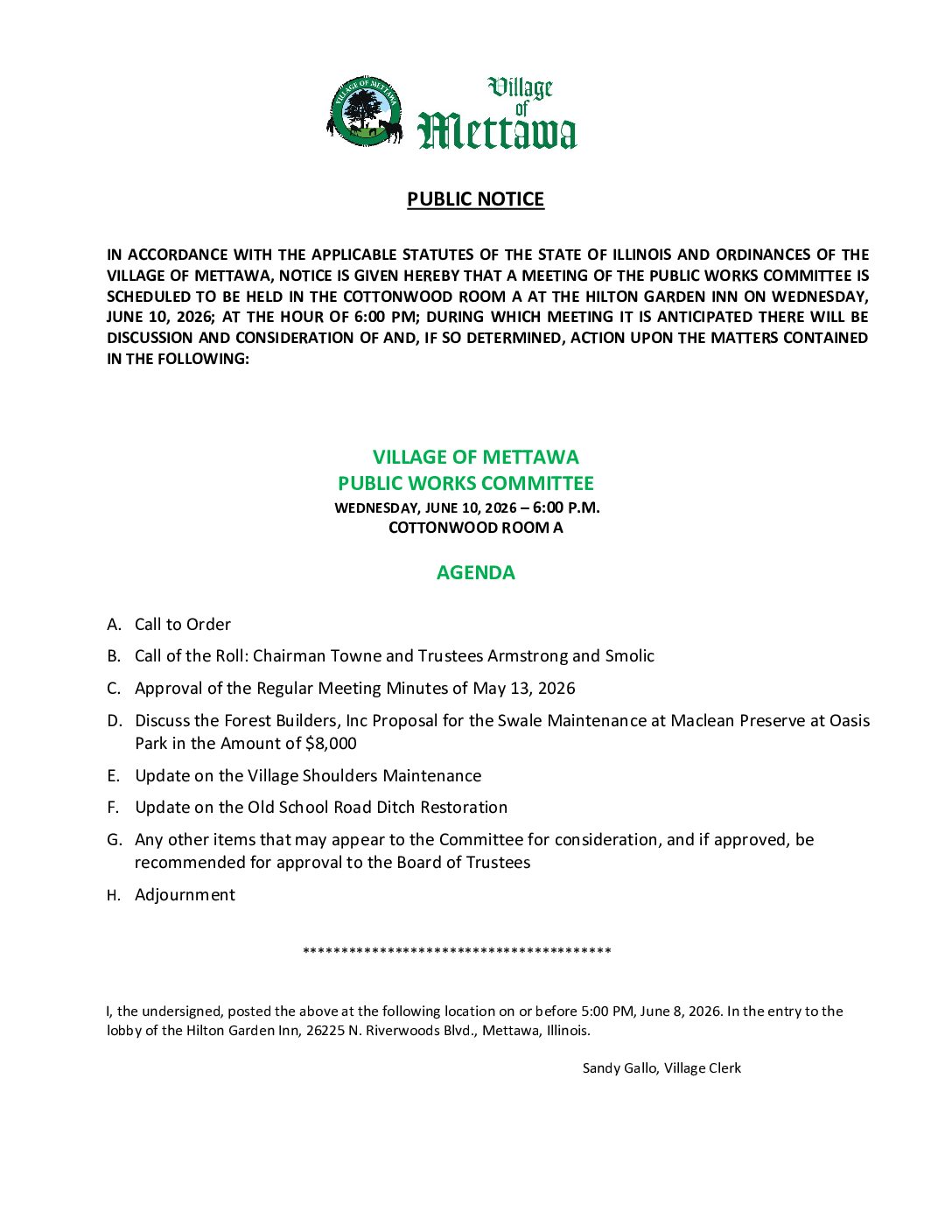 Read more about the article 2026-06-10 Public Works Committee Agenda